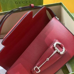 Replica perfetta Borsa a tracolla Gucci Horsebit 1955 764155 Rosso Imitazione Outlet Online
