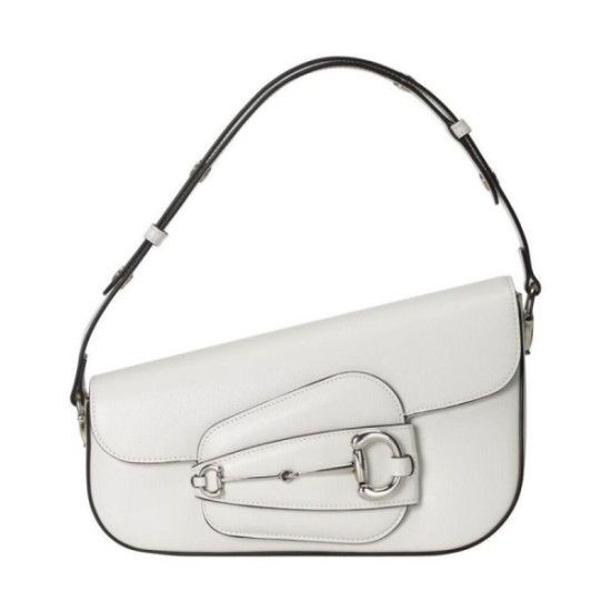 Migliore Repliche Borsa a tracolla Gucci Horsebit 1955 764155 Bianco Economiche Outlet Online