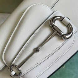 Migliore Repliche Borsa a tracolla Gucci Horsebit 1955 764155 Bianco Economiche Outlet Online