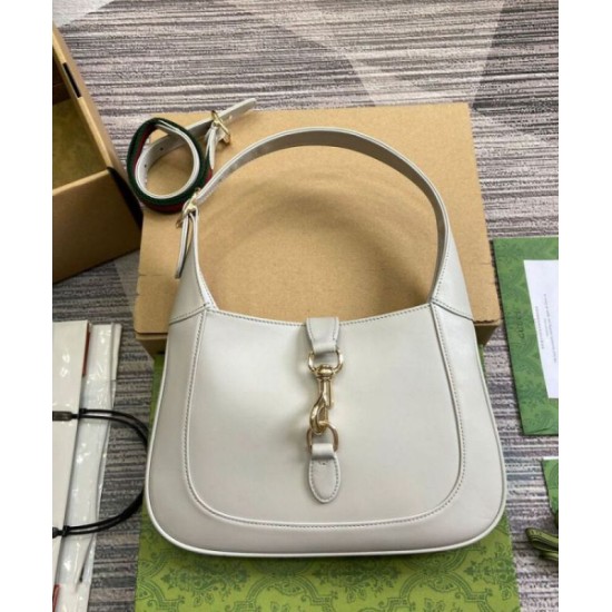 Miglior Falso Borsa a tracolla piccola Gucci Jackie 782849 Crema Economiche Premium