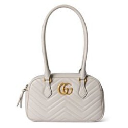 Migliore Repliche Borsa piccola con manico superiore Gucci GG Marmont 795199 Grigio chiaro Economiche Outlet Online