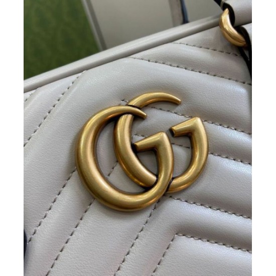 Migliore Repliche Borsa piccola con manico superiore Gucci GG Marmont 795199 Grigio chiaro Economiche Outlet Online