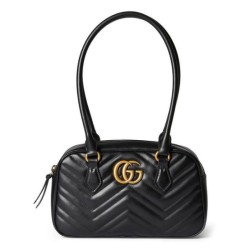 Replica perfetta Borsa piccola con manico superiore Gucci GG Marmont 795199 Nera Imitazione Outlet Online