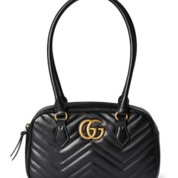 Replica perfetta Borsa piccola con manico superiore Gucci GG Marmont 795199 Nera Imitazione Outlet Online