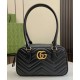 Replica perfetta Borsa piccola con manico superiore Gucci GG Marmont 795199 Nera Imitazione Outlet Online