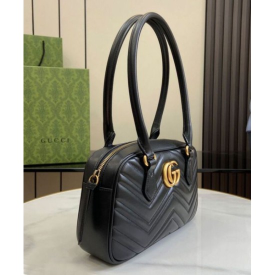 Replica perfetta Borsa piccola con manico superiore Gucci GG Marmont 795199 Nera Imitazione Outlet Online