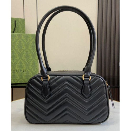 Replica perfetta Borsa piccola con manico superiore Gucci GG Marmont 795199 Nera Imitazione Outlet Online