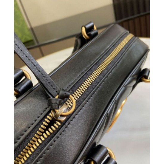 Replica perfetta Borsa piccola con manico superiore Gucci GG Marmont 795199 Nera Imitazione Outlet Online
