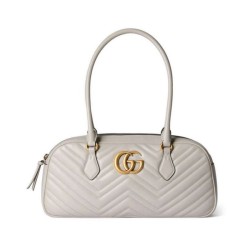 Replica perfetta Borsa media con manico superiore Gucci GG Marmont 795218 Grigio chiaro Imitazione Outlet Online