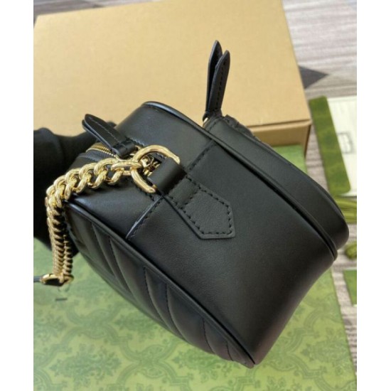 Migliore Repliche Borsa a tracolla Gucci GG Marmont piccola 798715 Nero Economiche Outlet Online