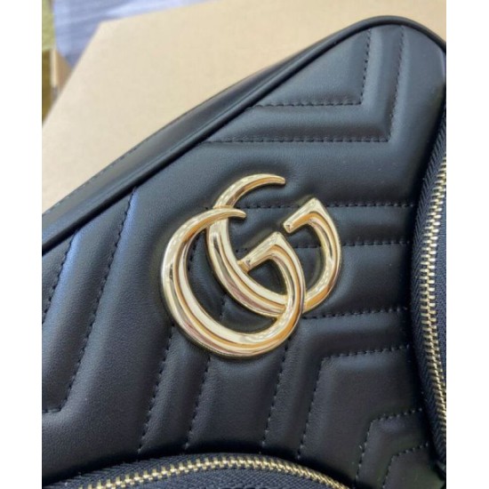 Migliore Repliche Borsa a tracolla Gucci GG Marmont piccola 798715 Nero Economiche Outlet Online