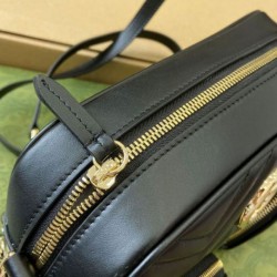 Migliore Repliche Borsa a tracolla Gucci GG Marmont piccola 798715 Nero Economiche Outlet Online
