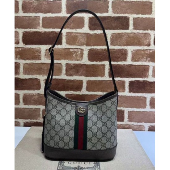 Migliore Repliche Borsa a tracolla piccola Gucci Ophidia Series GG Dark Coffee Economiche Outlet Online