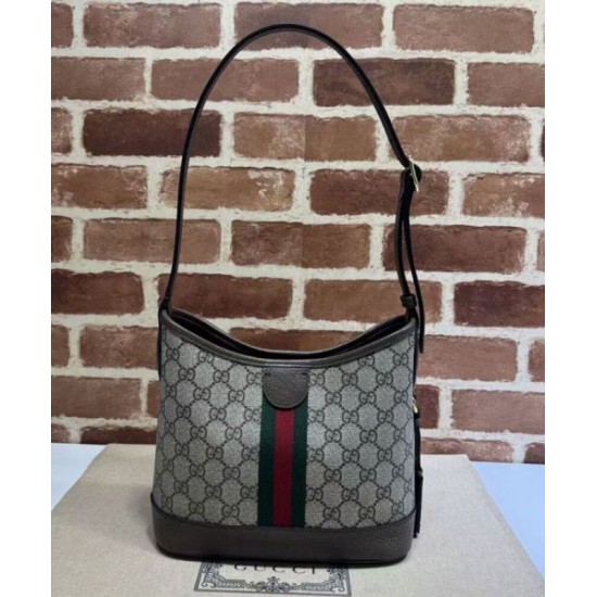 Migliore Repliche Borsa a tracolla piccola Gucci Ophidia Series GG Dark Coffee Economiche Outlet Online
