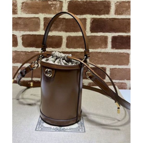Migliore Repliche Mini borsa a secchiello Gucci Ophidia Series Caffè Economiche Outlet Online