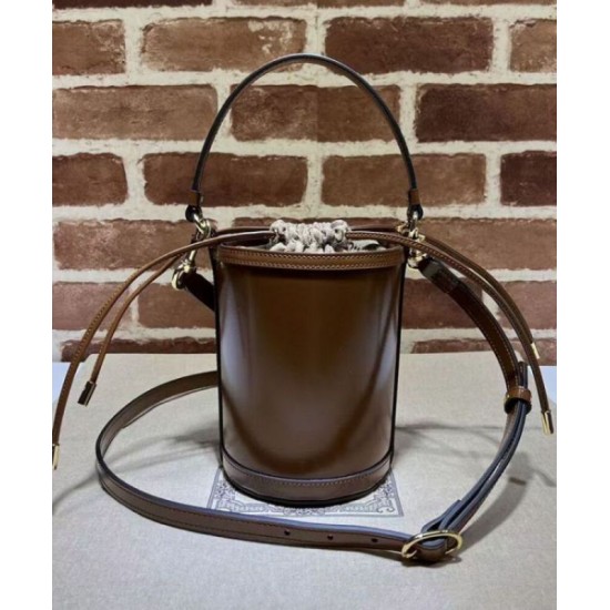 Migliore Repliche Mini borsa a secchiello Gucci Ophidia Series Caffè Economiche Outlet Online