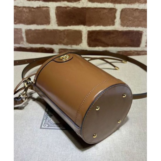Migliore Repliche Mini borsa a secchiello Gucci Ophidia Series Caffè Economiche Outlet Online