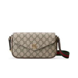 Perfette Qualità Repliche Borsa mini Gucci Ophidia 764961 Caffè scuro Imitazione