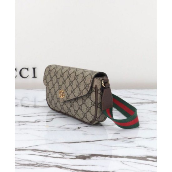 Perfette Qualità Repliche Borsa mini Gucci Ophidia 764961 Caffè scuro Imitazione