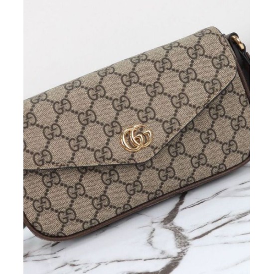 Perfette Qualità Repliche Borsa mini Gucci Ophidia 764961 Caffè scuro Imitazione