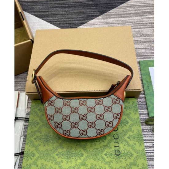 Miglior Falso Borsa a tracolla Gucci Ophidia Super Mini 783124 Caffè Economiche Premium
