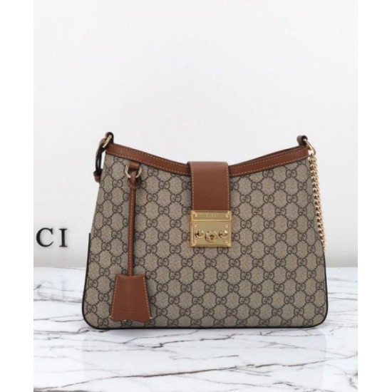 Miglior Falso Borsa a tracolla Gucci Padlock GG media 795113 Caffè Economiche Premium
