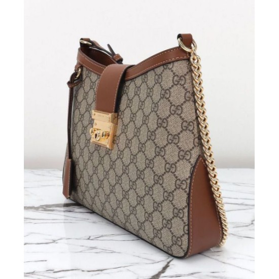 Miglior Falso Borsa a tracolla Gucci Padlock GG media 795113 Caffè Economiche Premium