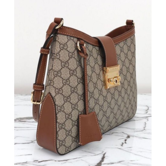 Miglior Falso Borsa a tracolla Gucci Padlock GG media 795113 Caffè Economiche Premium