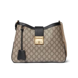 Replica perfetta Borsa a tracolla Gucci Padlock GG media 795113 Nero Imitazione Outlet Online