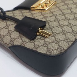 Replica perfetta Borsa a tracolla Gucci Padlock GG media 795113 Nero Imitazione Outlet Online