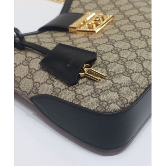 Repliche Borsa a tracolla Gucci Padlock GG media 795113 Nero Imitazioni Premium Replica perfetta Borsa a tracolla Gucci Padlock GG media 795113 Nero Imitazione Outlet Online