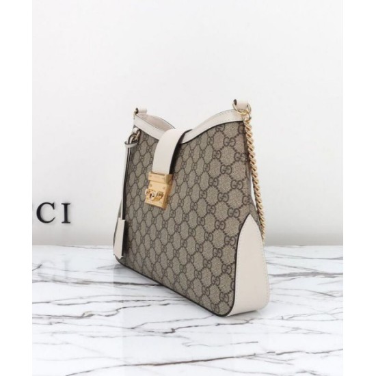 Miglior Falso Borsa a tracolla Gucci Padlock GG media 795113 Crema Economiche Premium