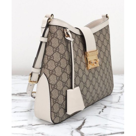 Miglior Falso Borsa a tracolla Gucci Padlock GG media 795113 Crema Economiche Premium