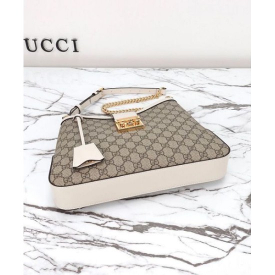 Miglior Falso Borsa a tracolla Gucci Padlock GG media 795113 Crema Economiche Premium
