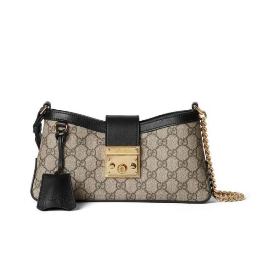 Migliore Repliche Borsa a tracolla piccola Gucci Lucchetto 811705 Nera Economiche Outlet Online