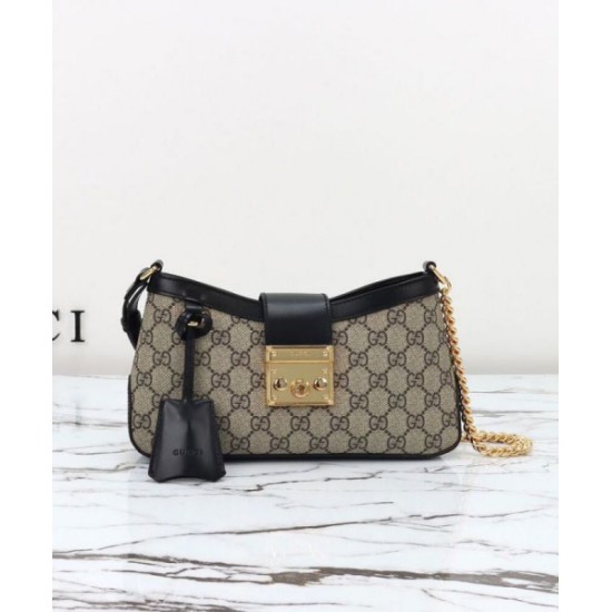 Migliore Repliche Borsa a tracolla piccola Gucci Lucchetto 811705 Nera Economiche Outlet Online