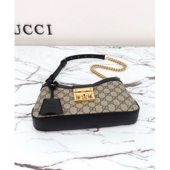Migliore Repliche Borsa a tracolla piccola Gucci Lucchetto 811705 Nera Economiche Outlet Online