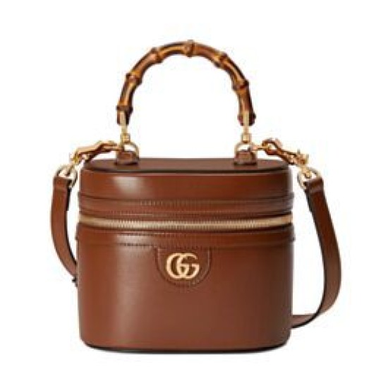 Miglior Falso Gucci Mini Borsa a tracolla in bambù 760200 Caffè Economiche Premium