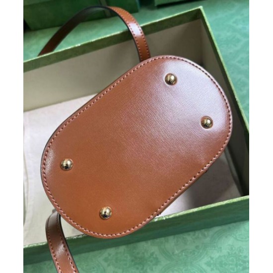 Miglior Falso Gucci Mini Borsa a tracolla in bambù 760200 Caffè Economiche Premium