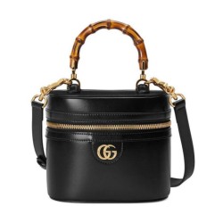 Perfette Qualità Repliche Gucci Mini Borsa a tracolla in bambù 760200 Nero Imitazione