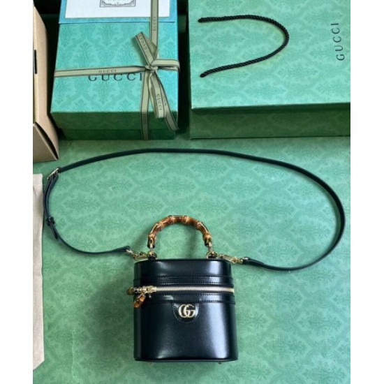 Perfette Qualità Repliche Gucci Mini Borsa a tracolla in bambù 760200 Nero Imitazione