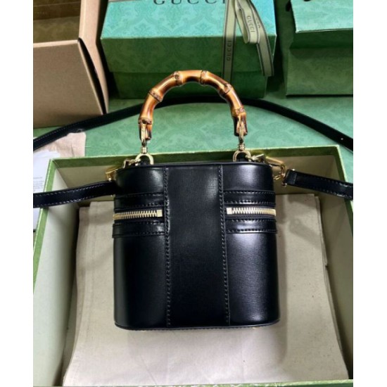 Perfette Qualità Repliche Gucci Mini Borsa a tracolla in bambù 760200 Nero Imitazione