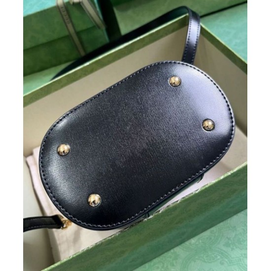 Perfette Qualità Repliche Gucci Mini Borsa a tracolla in bambù 760200 Nero Imitazione