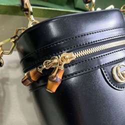 Perfette Qualità Repliche Gucci Mini Borsa a tracolla in bambù 760200 Nero Imitazione