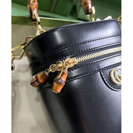 Perfette Qualità Repliche Gucci Mini Borsa a tracolla in bambù 760200 Nero Imitazione