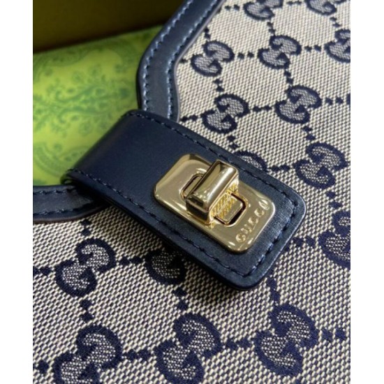 Miglior Falso Borsa a tracolla mini Gucci Moon Side 786015 Blu scuro Economiche Premium