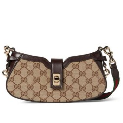 Replica perfetta Borsa a tracolla mini Gucci Moon Side 786015 Caffè scuro Imitazione Outlet Online