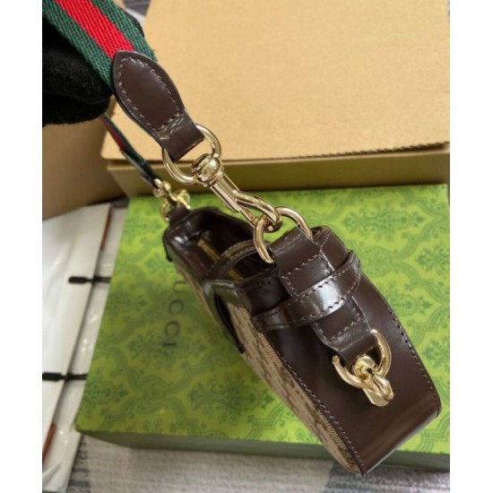 Replica perfetta Borsa a tracolla mini Gucci Moon Side 786015 Caffè scuro Imitazione Outlet Online
