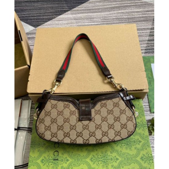 Replica perfetta Borsa a tracolla mini Gucci Moon Side 786015 Caffè scuro Imitazione Outlet Online
