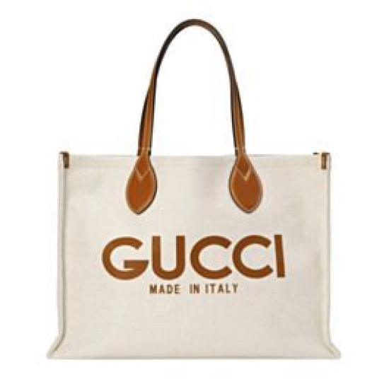 Replica perfetta Borsa tote media Gucci con stampa Gucci 772176 Caffè Imitazione Outlet Online